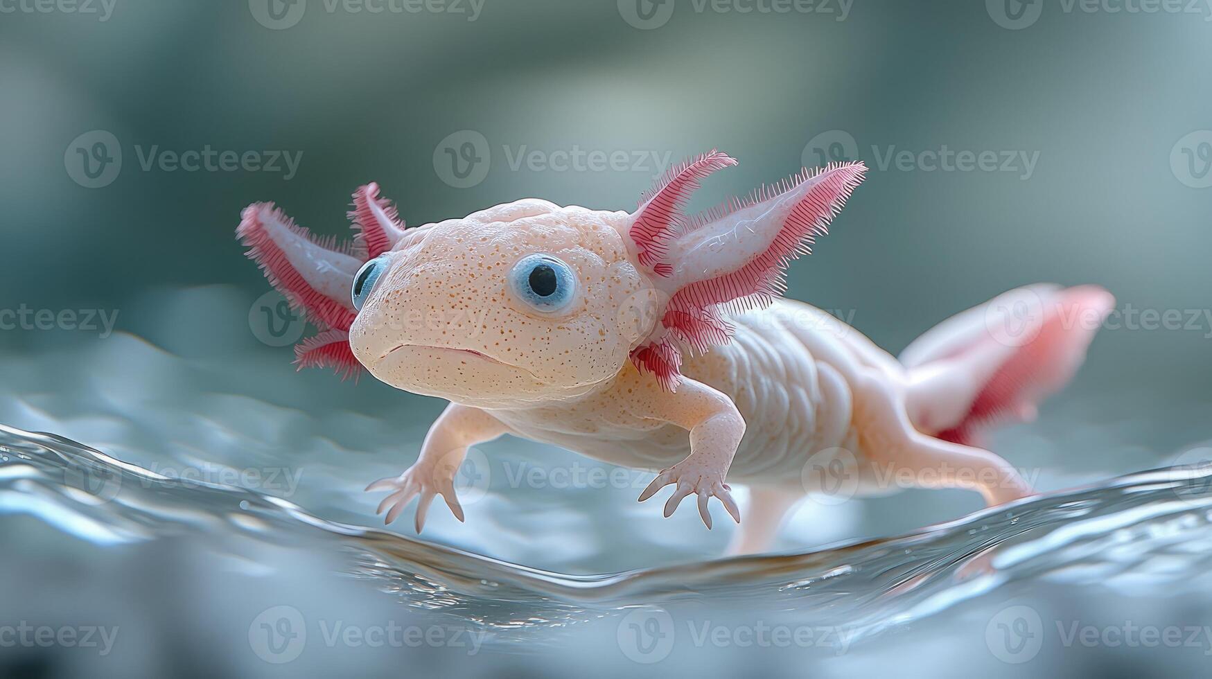 Axolotl Ambystoma mexicanum aquatic salamander portrait photo