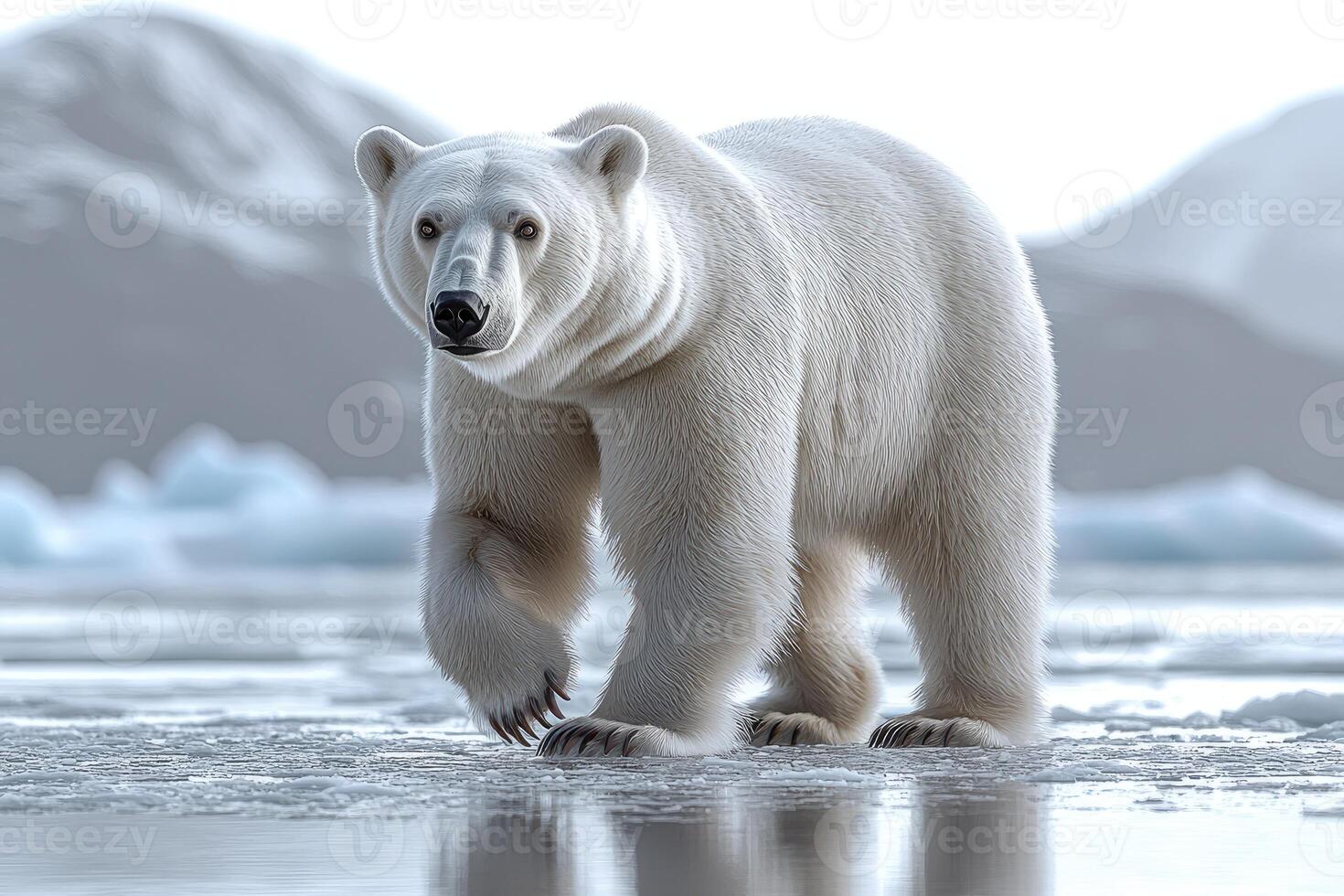 Majestic Polar Bear Walking photo