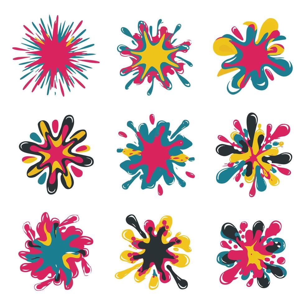 Colorful splashes and splashes illustration vector
