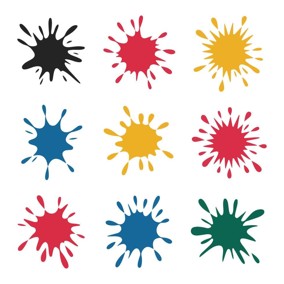 Colorful paint splashes. vector