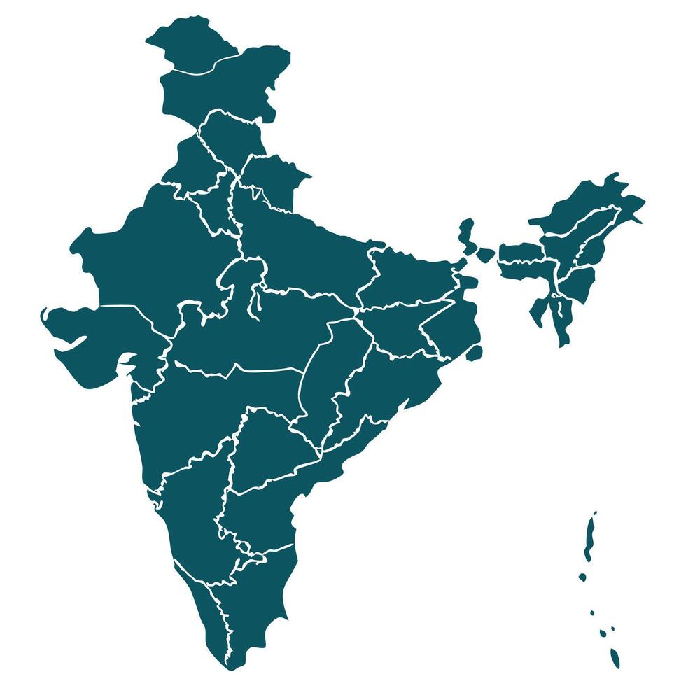 India map with states. vector