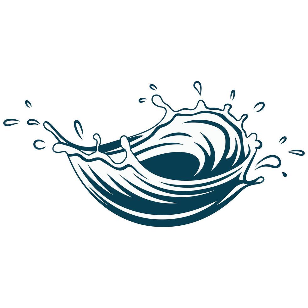 A wave with water splashing out of it vector