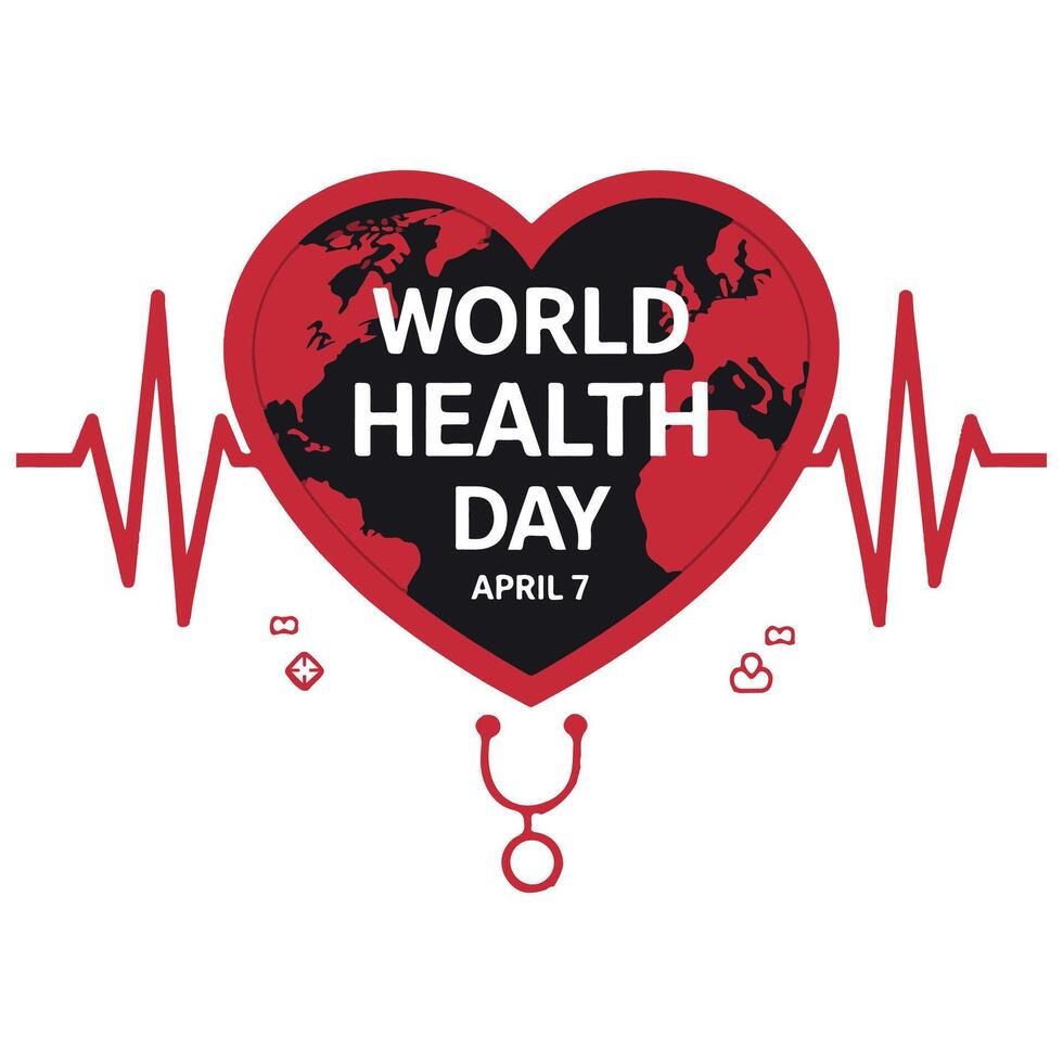 World Health Day- A Bold and Flat Design. vector
