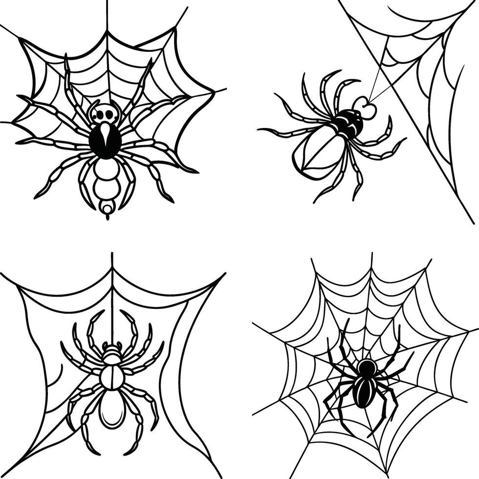 Line Art Hand Drawn Insect Set Black and White Illustrations Drawing Page vector