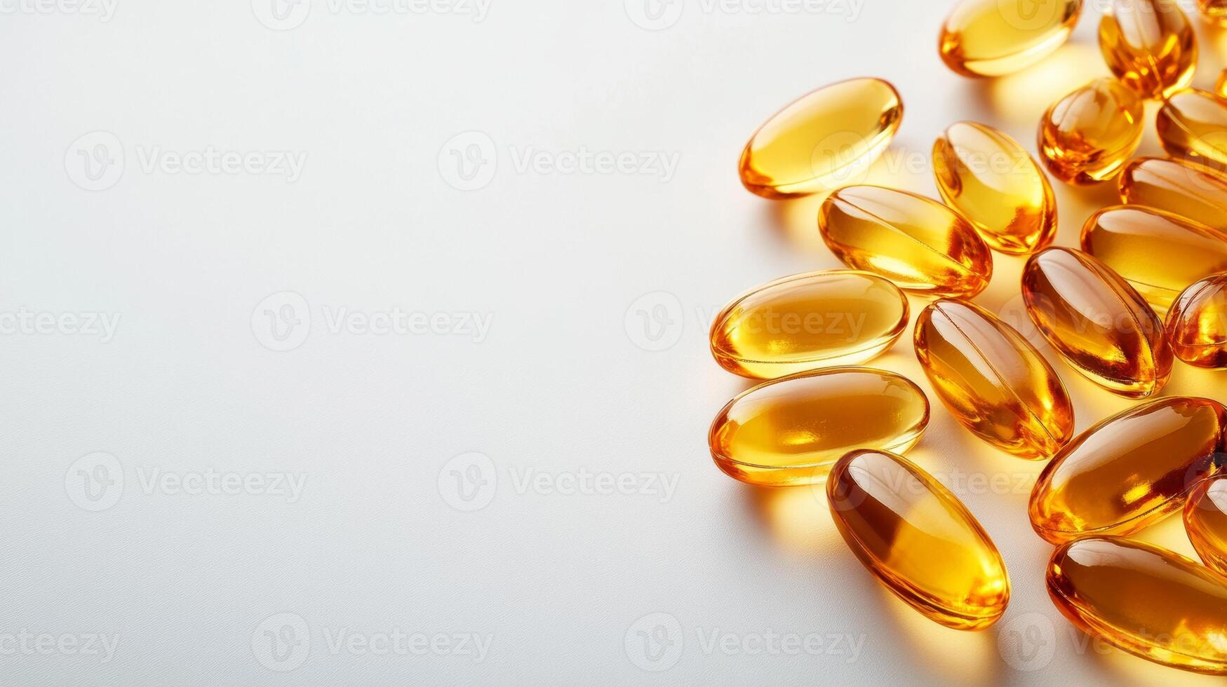 Fish oil capsules on white background photo