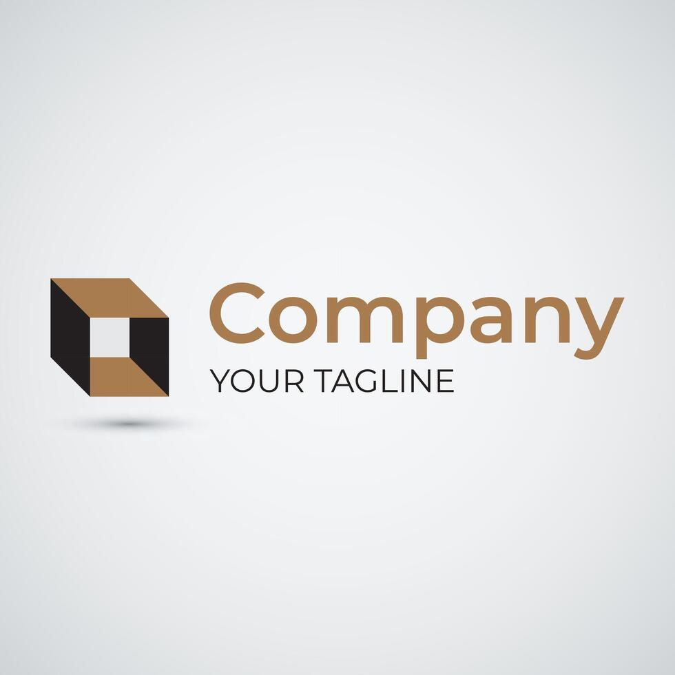 abstract logo squares box for company design vector