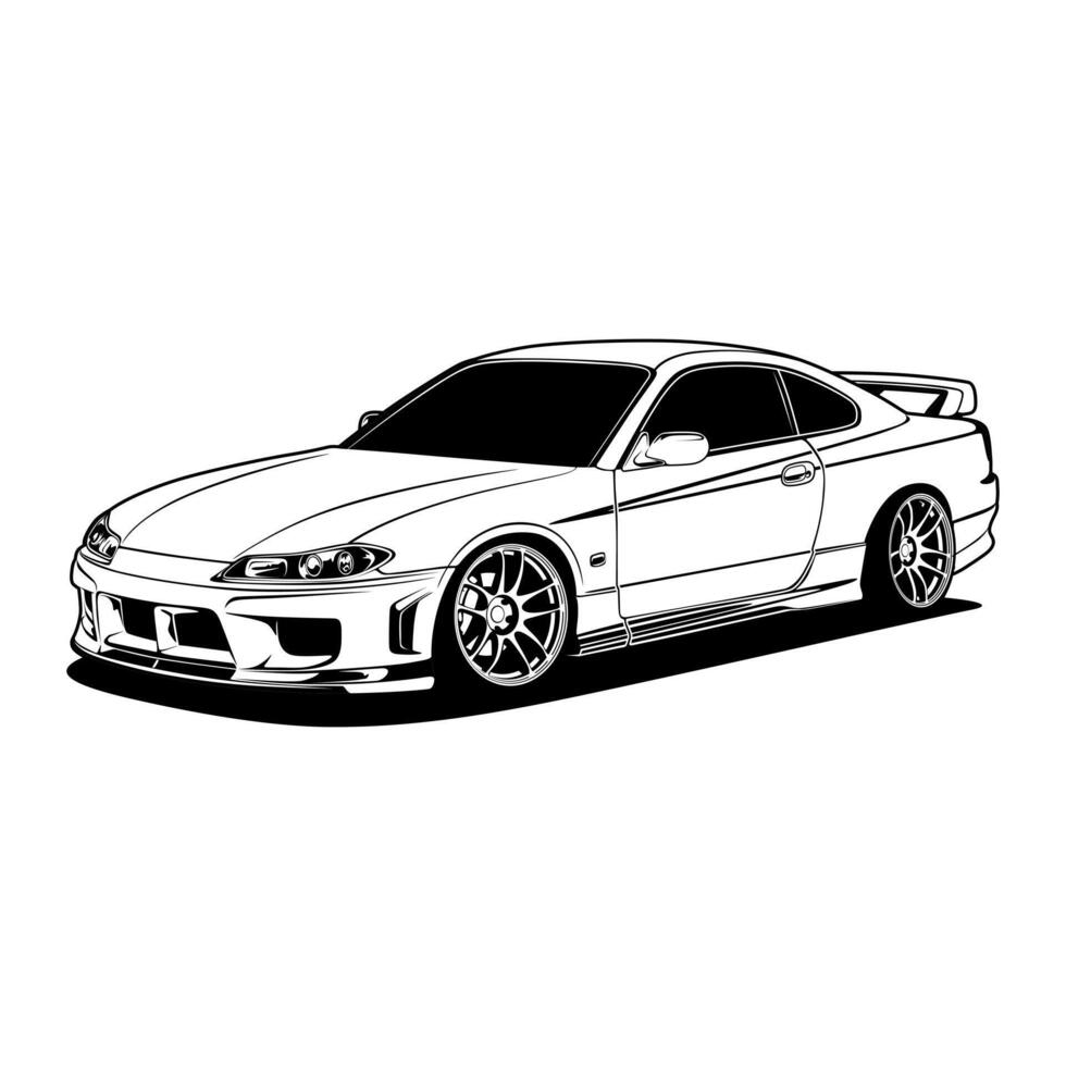 A drawing of a Japan's sports car on a white background vector