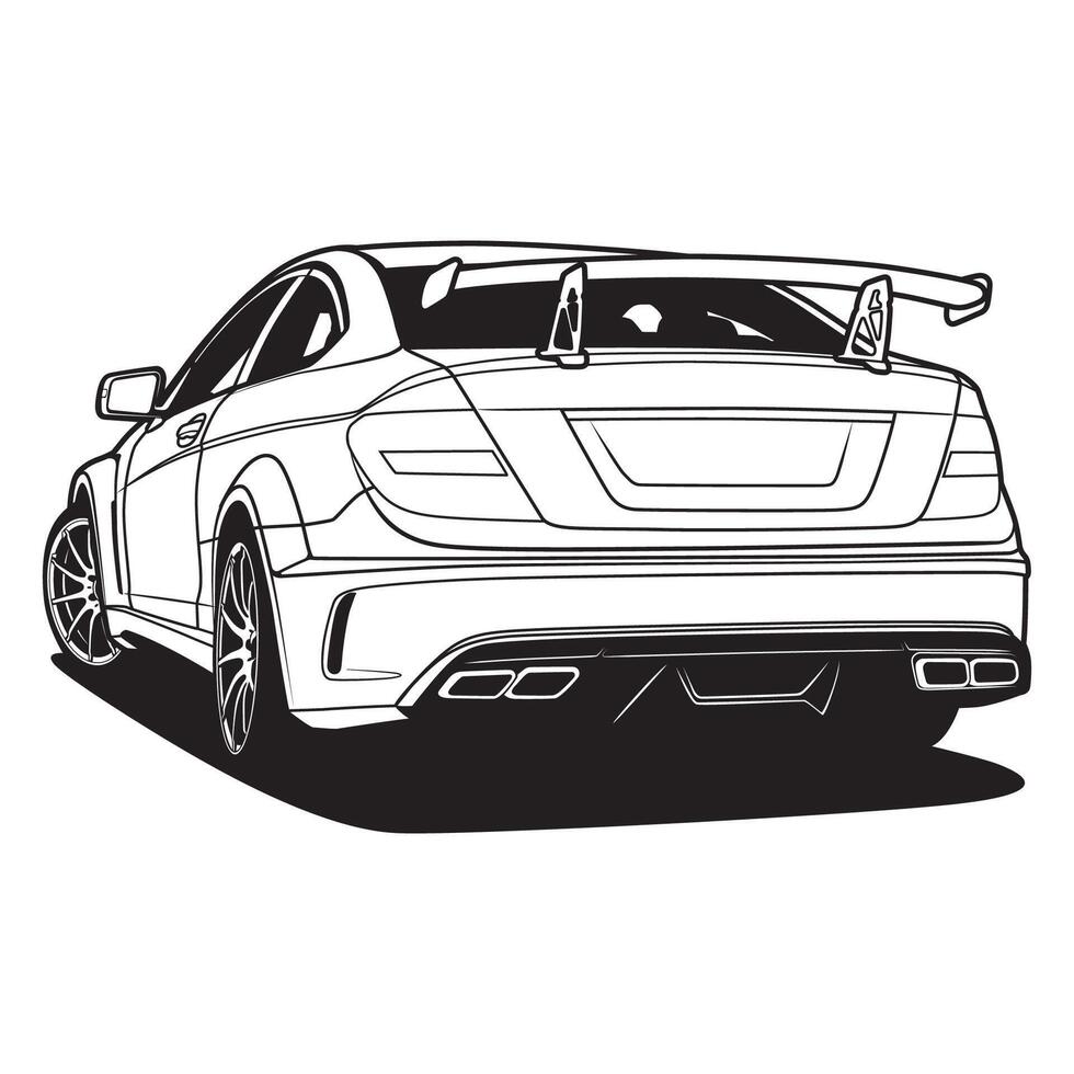 Rear view of German's sports car vector