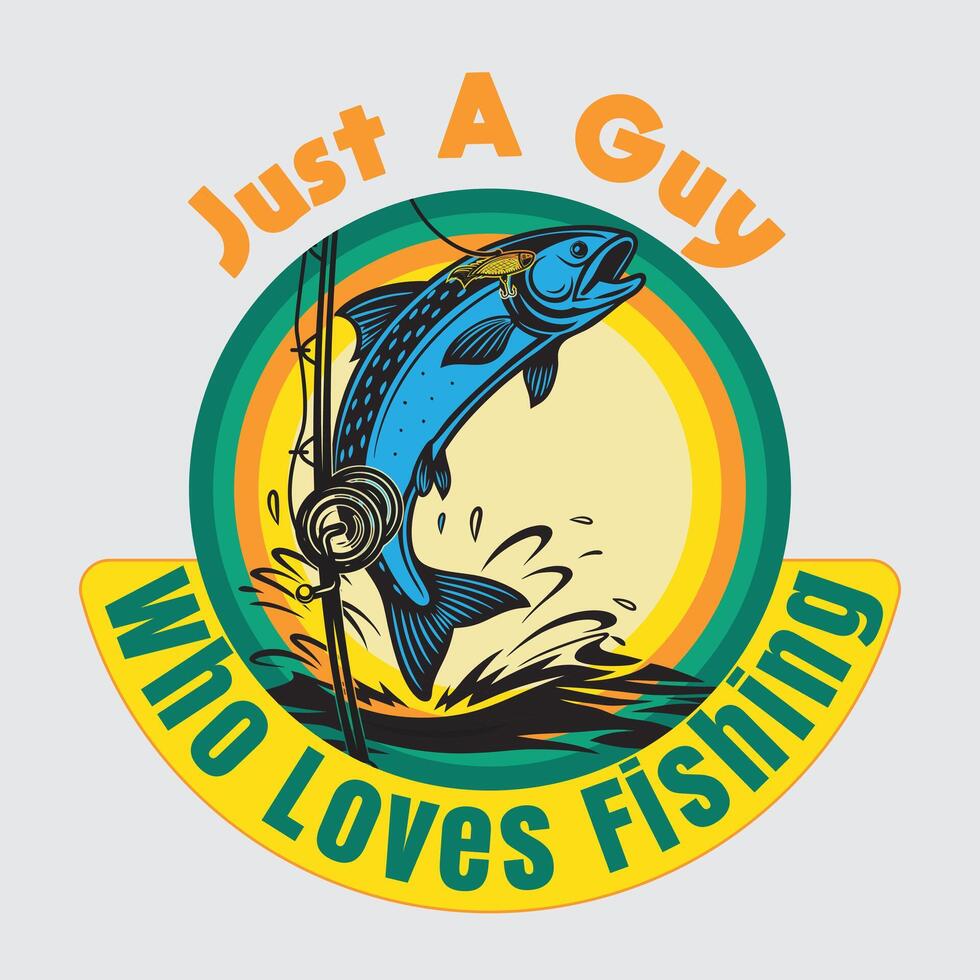 Fishing badge design vector