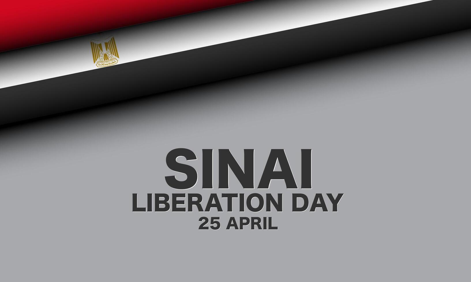 Sinai Liberation Day Background Design with Egyptian flag illustration. vector