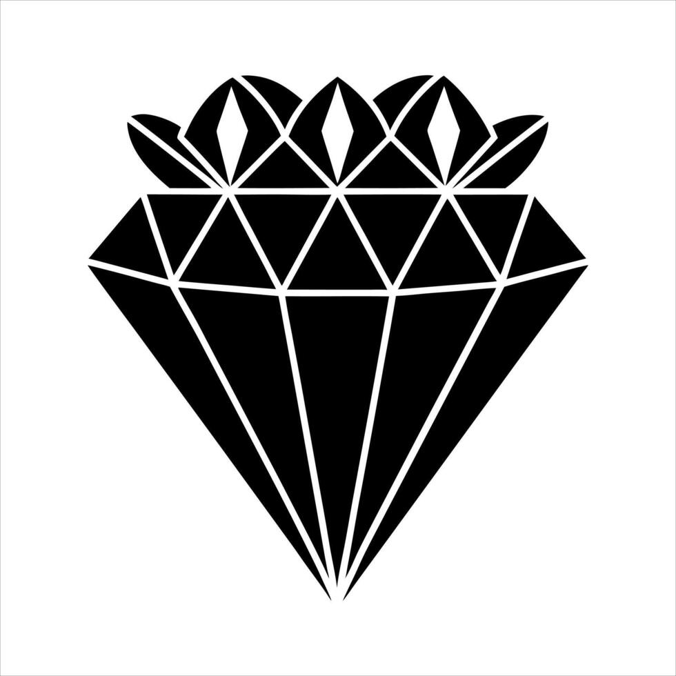 a black and white diamond icon vector