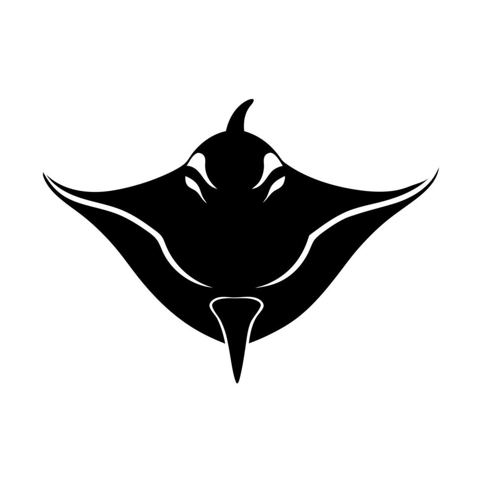 a black and white illustration of a stingray vector