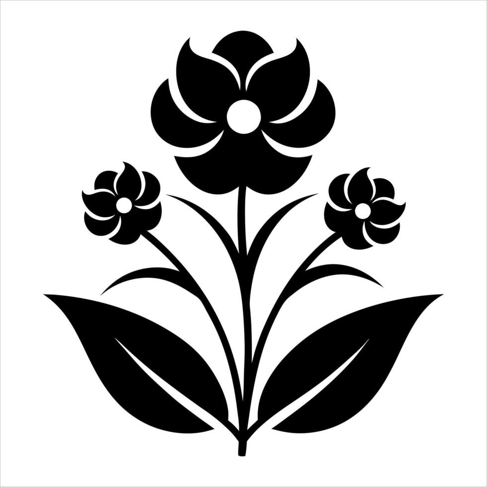 floral design over white background, silhouette style, illustration. vector
