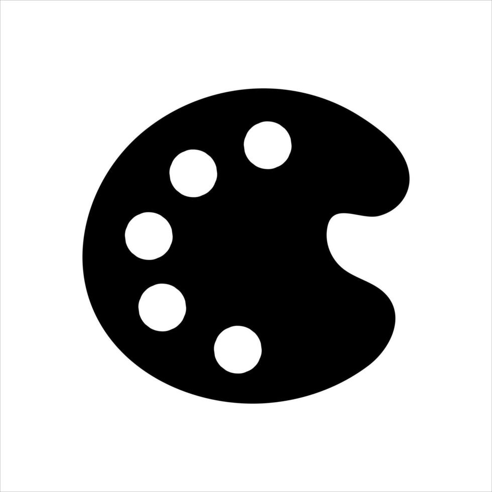 a black and white icon of a paint palette vector
