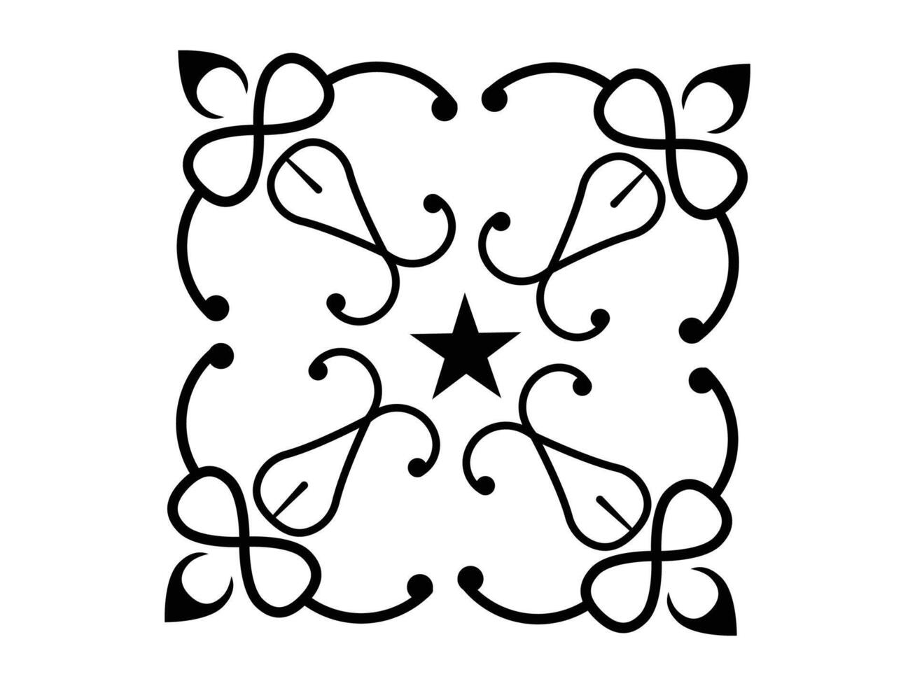 simple hand-drawn decorative ornamental doodle art vector