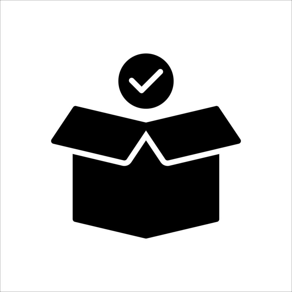 open box icon set on white. background vector