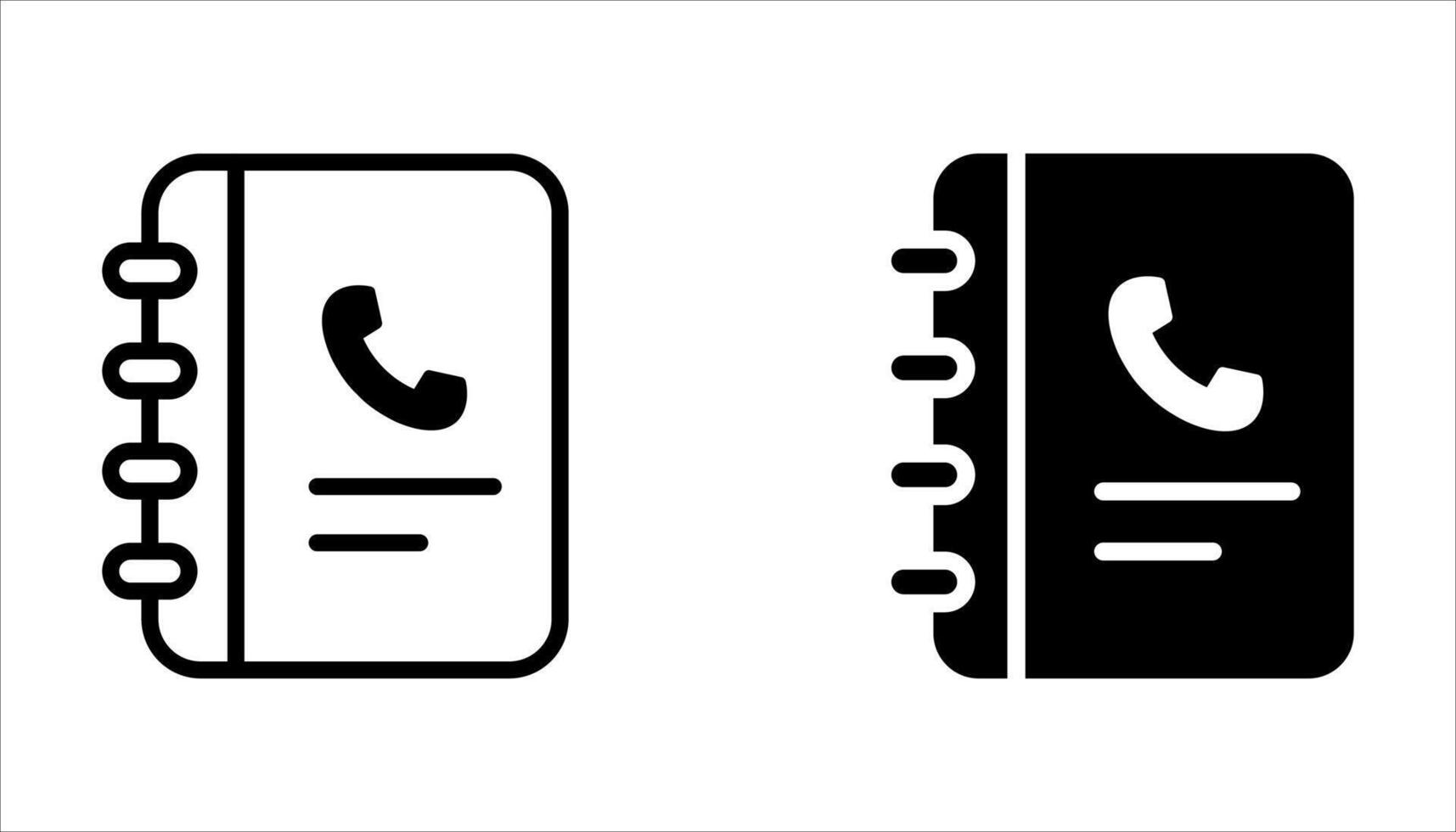 phone book icon set on white. vector