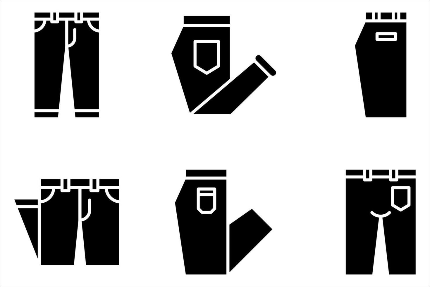 jeans icon set, vector