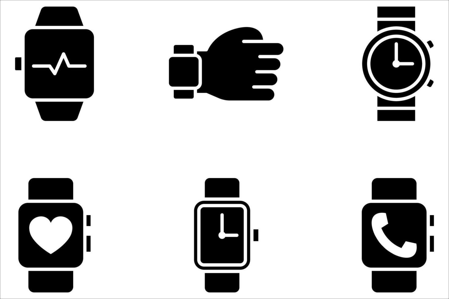 smartwatch icon set, vector