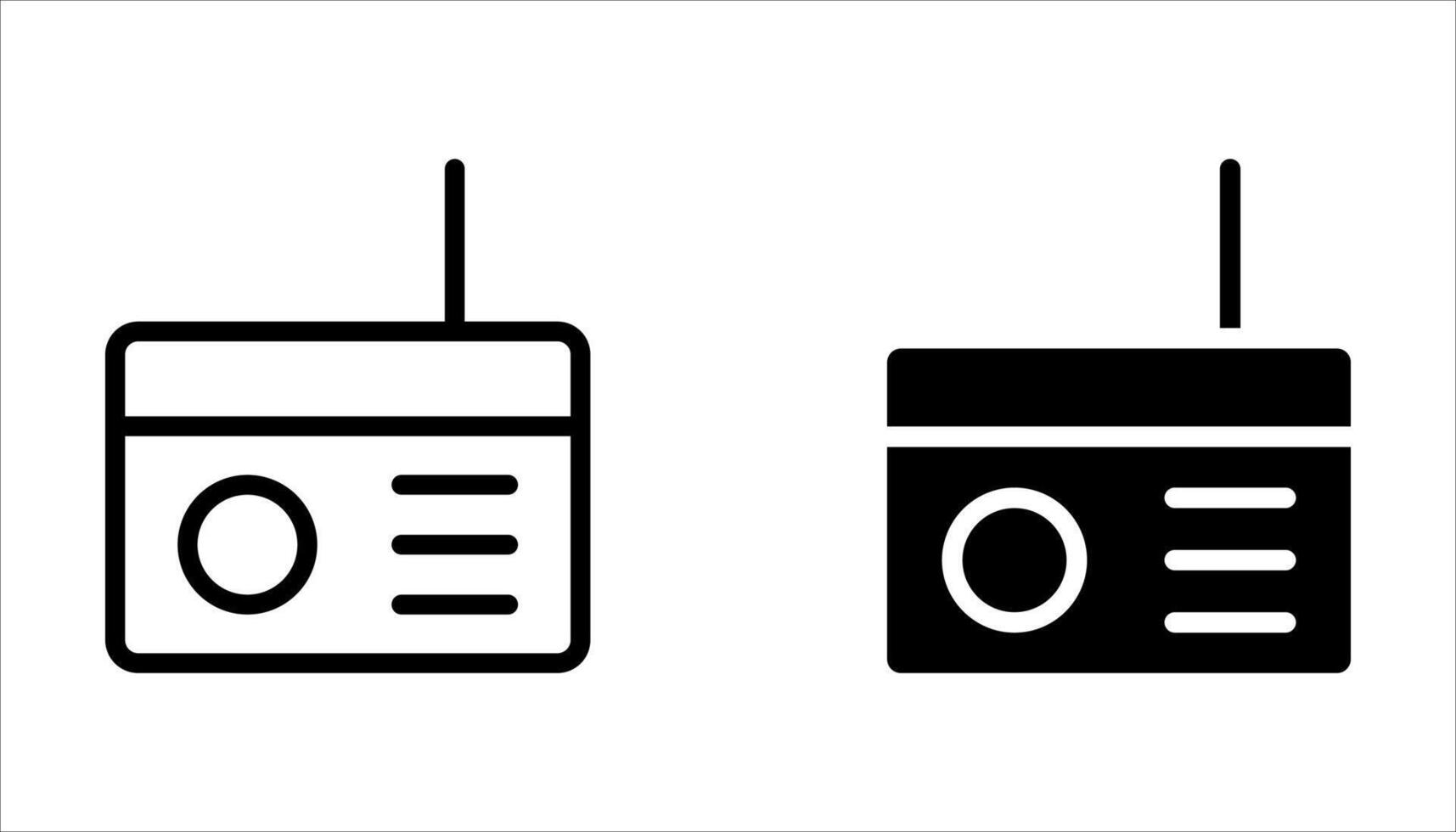 radio icon set on white. vector