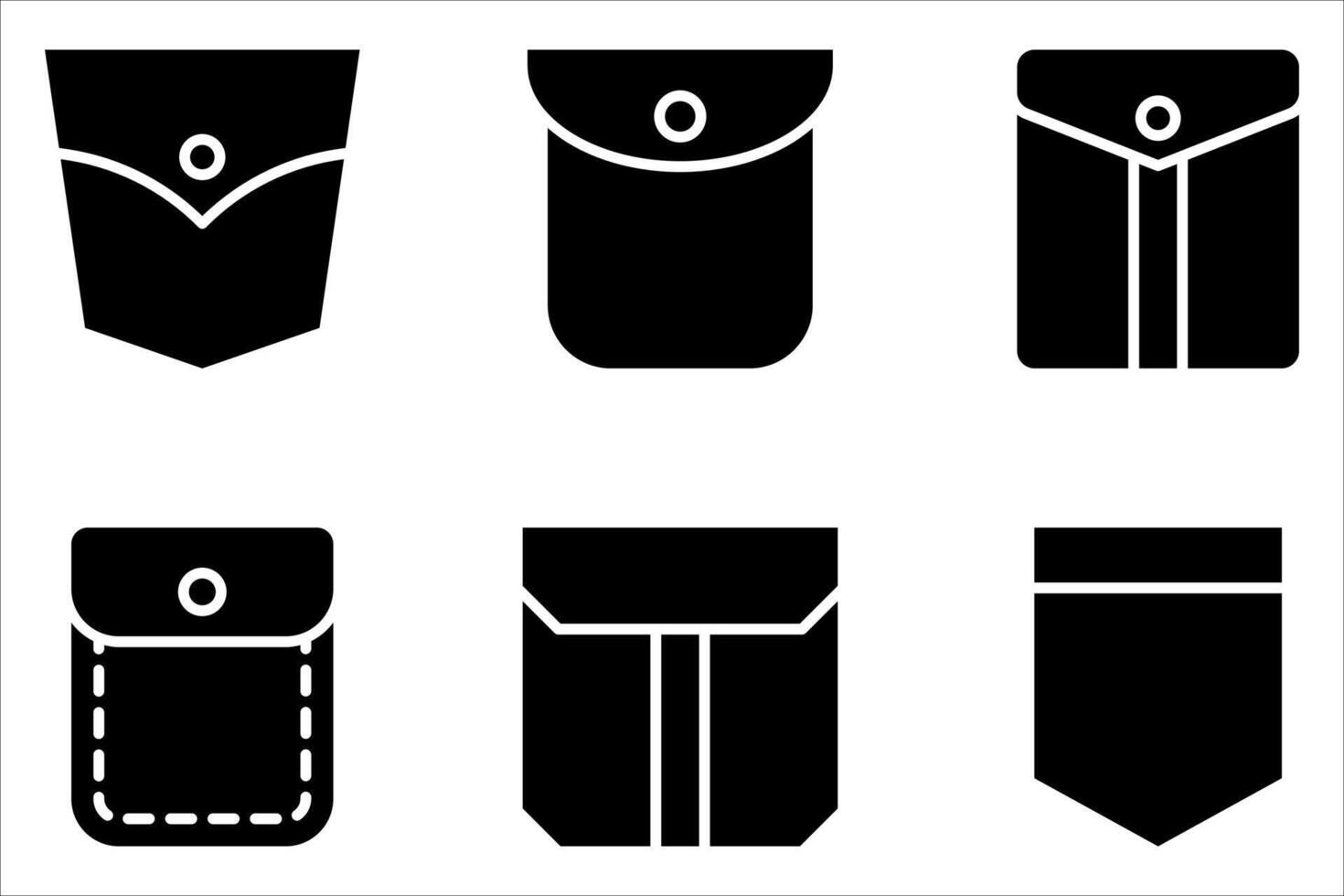 pocket icon set, vector