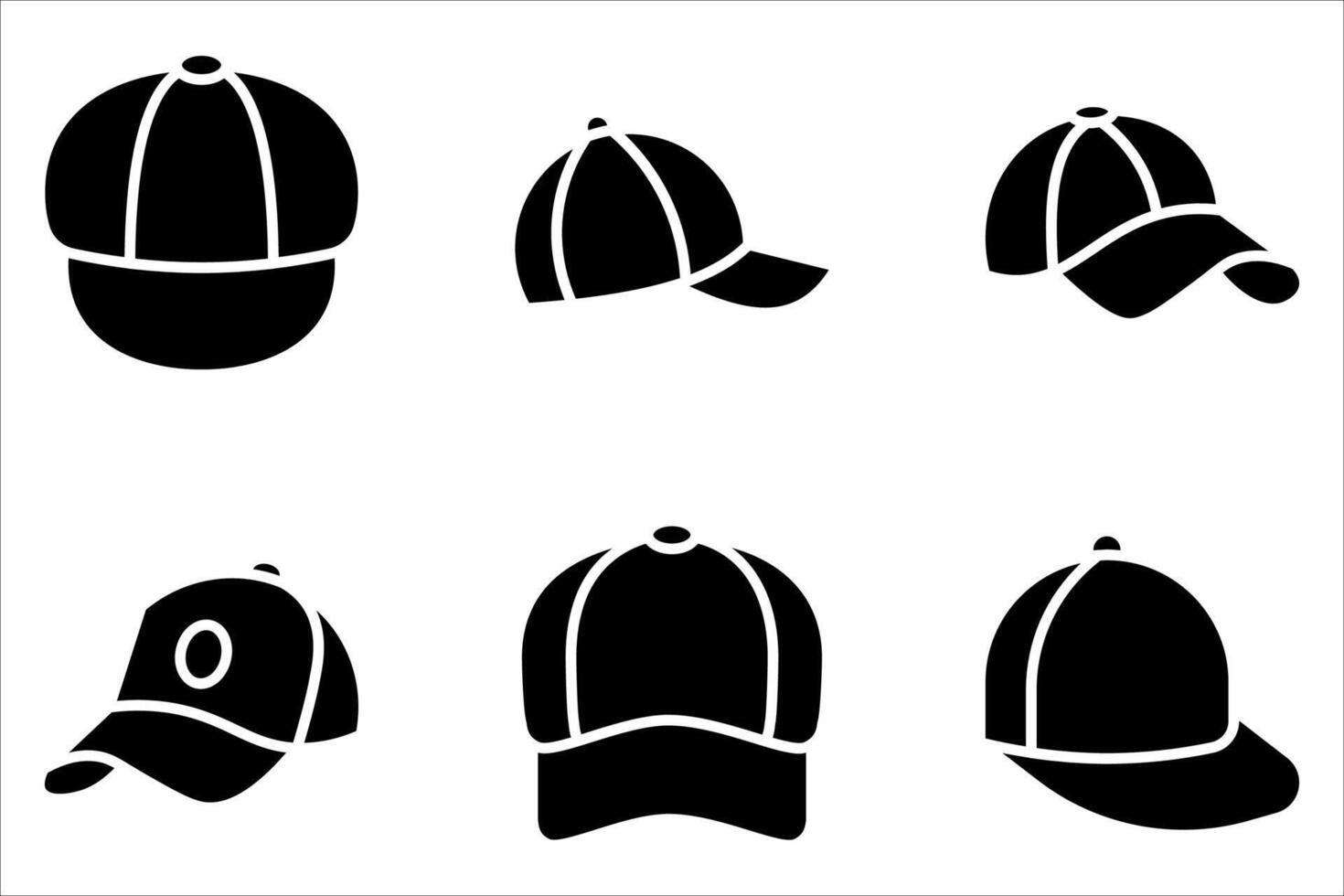 hat icon set, vector