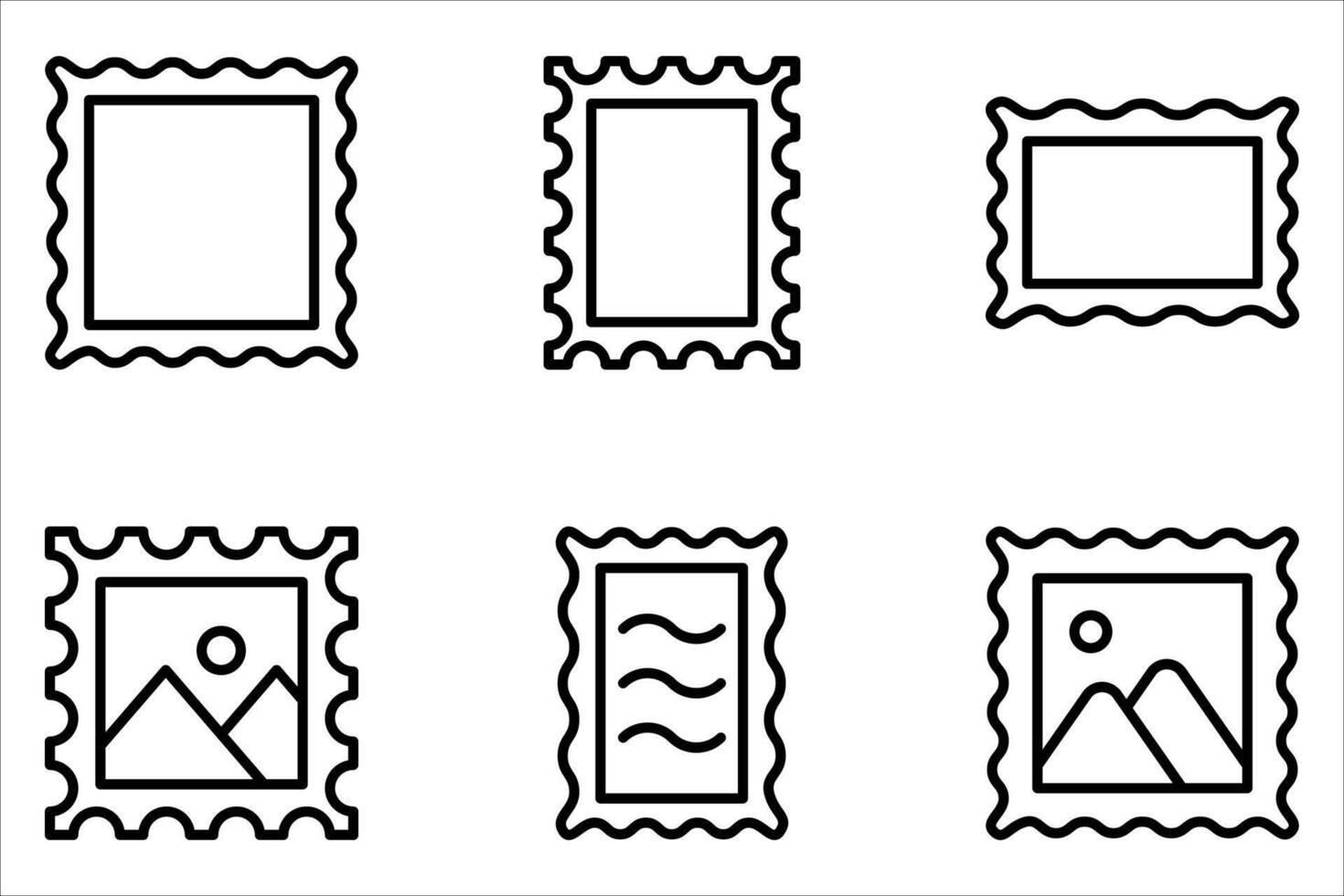 stamp icon set vector