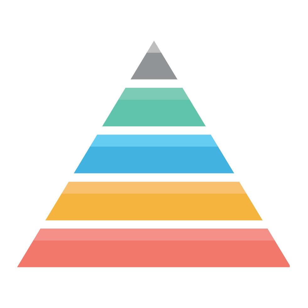 Pyramid chart icon on white background. vector