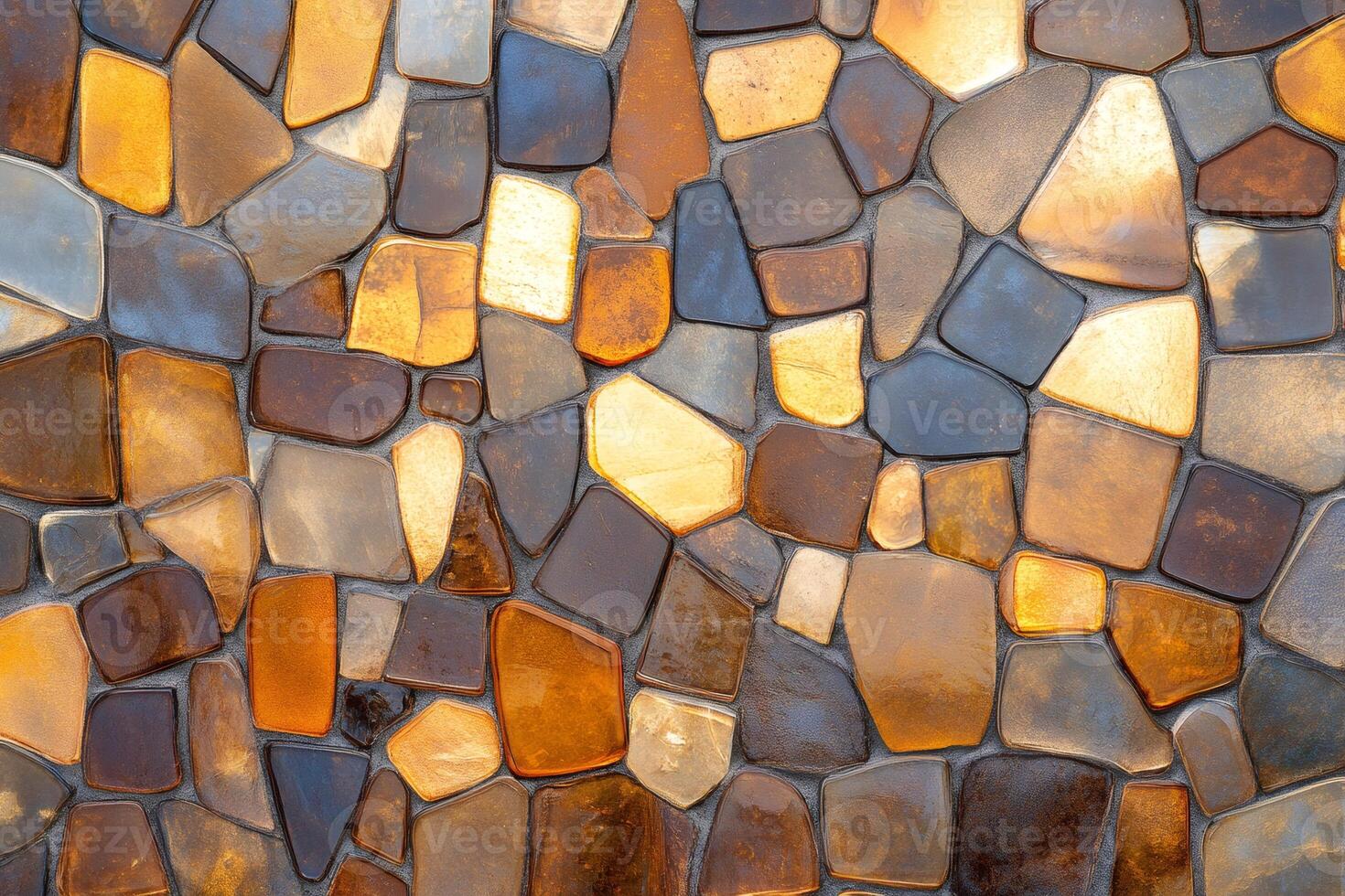 Colorful mosaic tiles creating a textured surface photo
