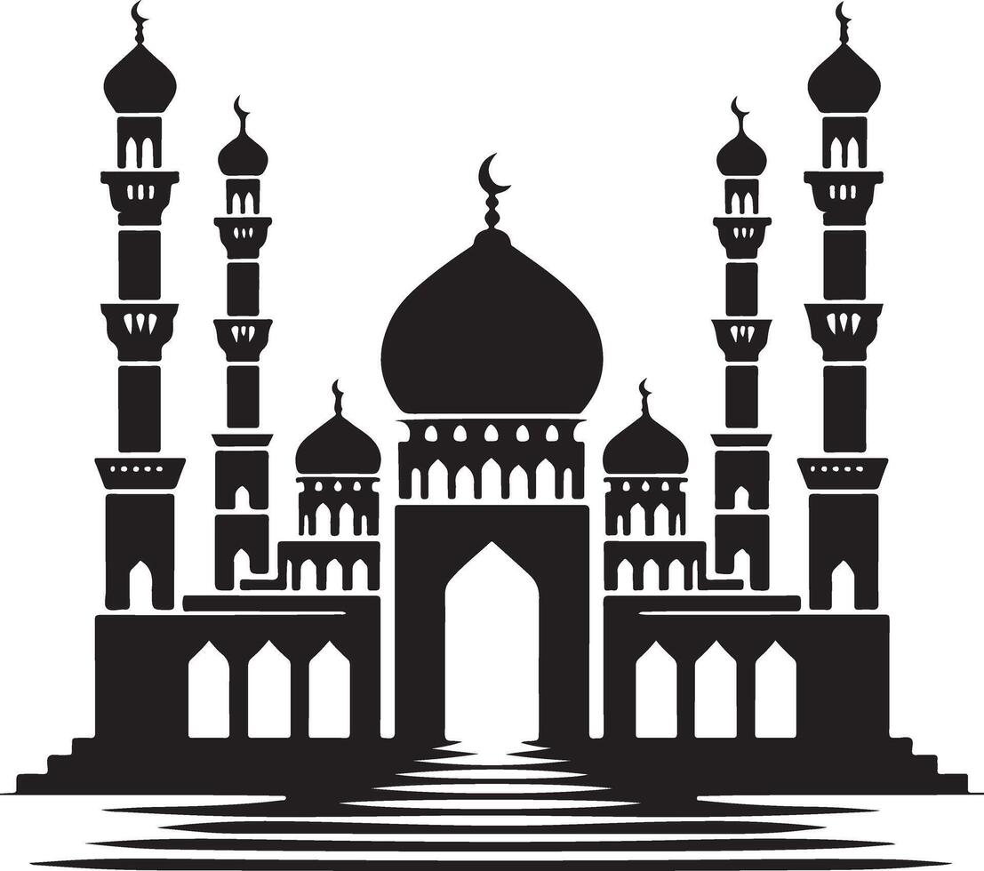 A simple and clean mosque silhouette design for use in graphics. vector