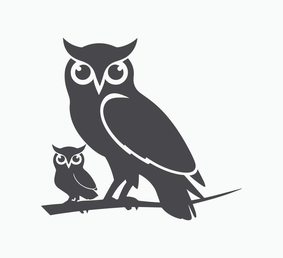 Black and white with a black cat and a bird in a tribal style vector