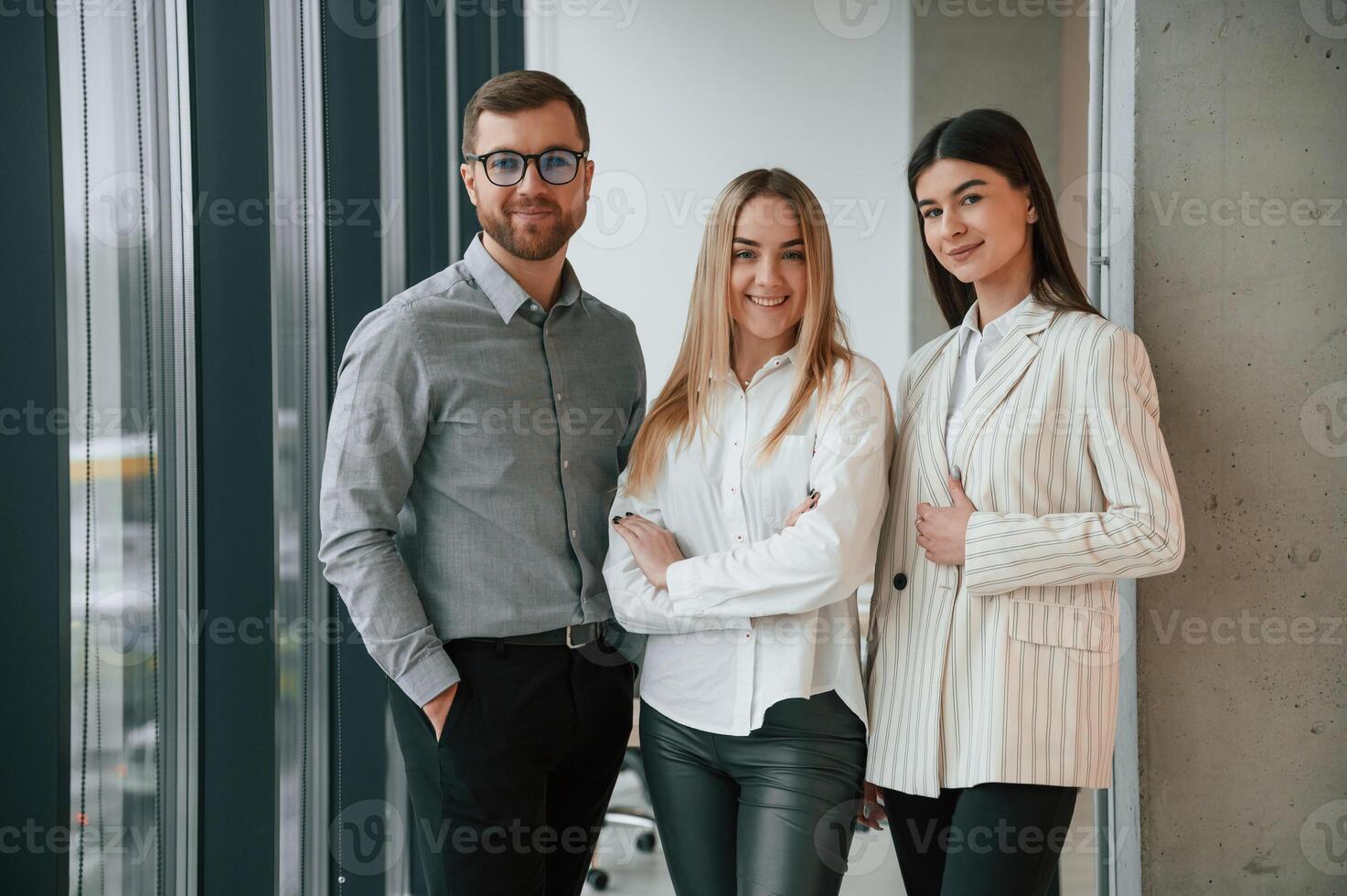Standing together. Successful ,team are working in the office. Conception of business photo