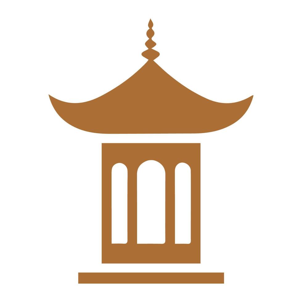 an asian pagoda icon on a white background vector
