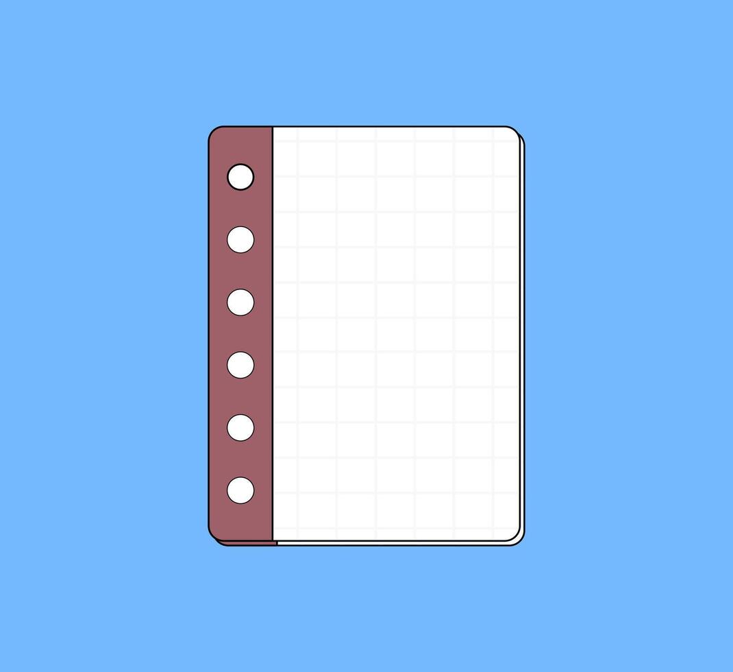 Cheerful Grid Notepad Paper with Punch Holes vector