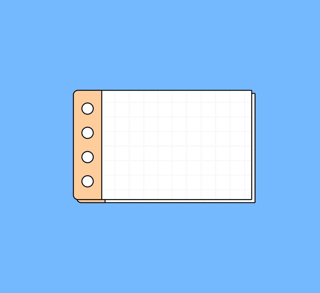 Colorful Grid Paper with Binder Holes vector