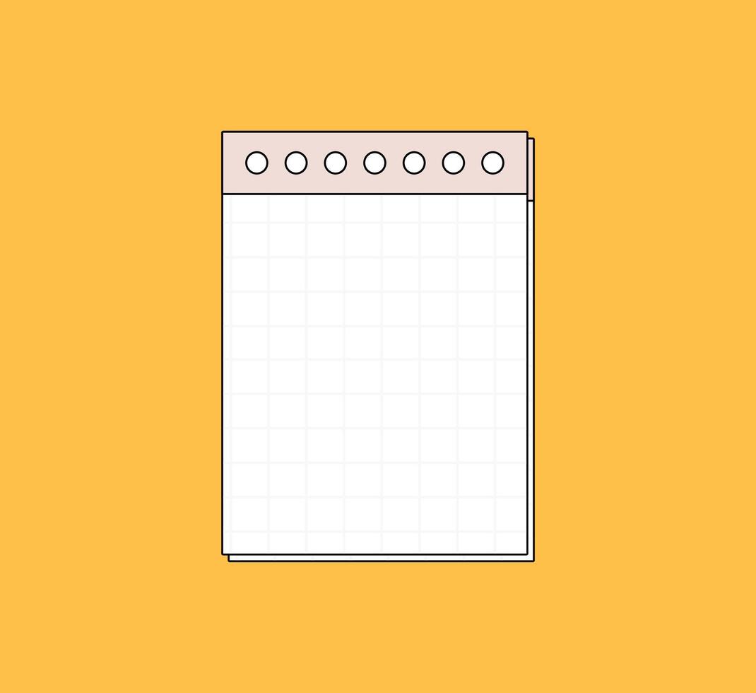 Pastel Grid Notepad with Binder Ring Holes vector