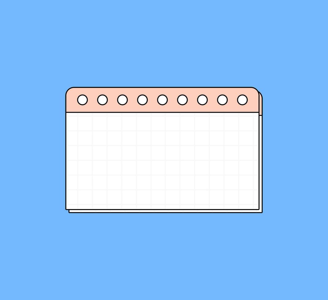 Colorful Grid Notepad with Binder Punches vector