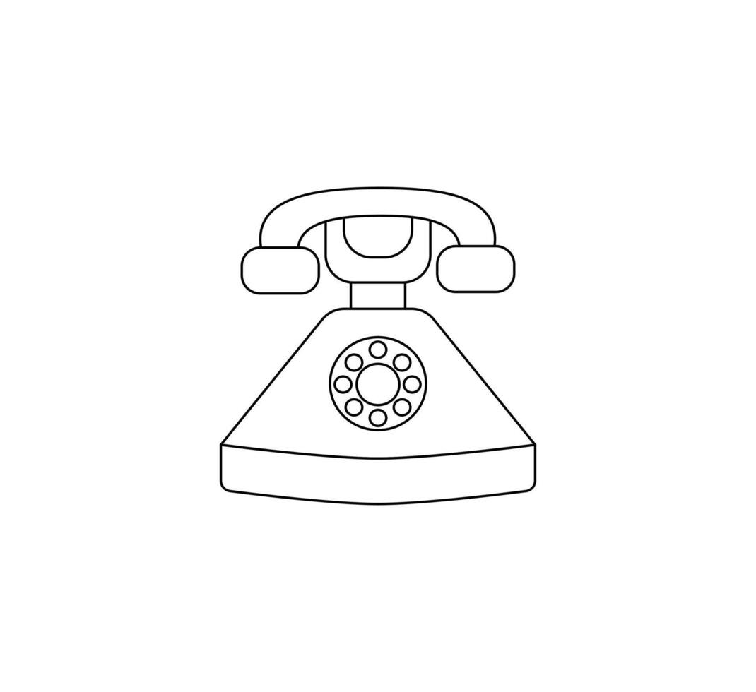 Classic Phone Outline Illustration vector