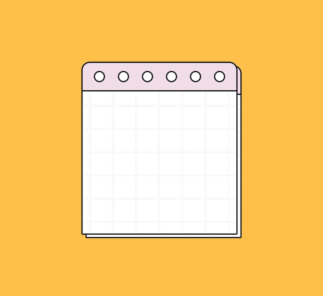 Grid Notebook Sheet with Binder Holes vector