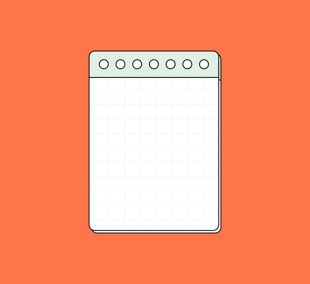 Colorful Grid Notebook with Binder Holes vector
