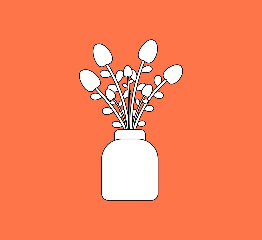 Minimalist Tulip Line Art Illustration vector