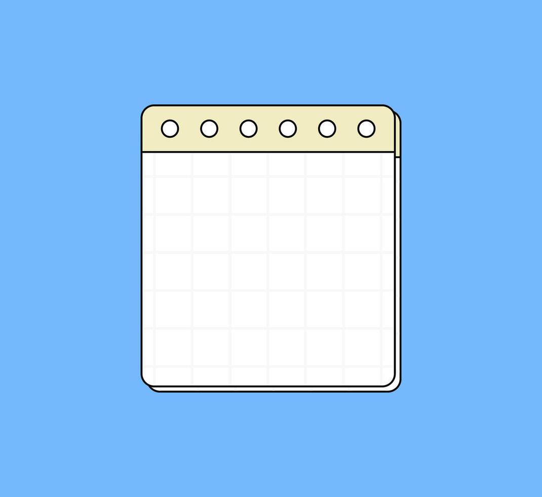 Colorful Grid Notebook Paper with Binder Holes vector