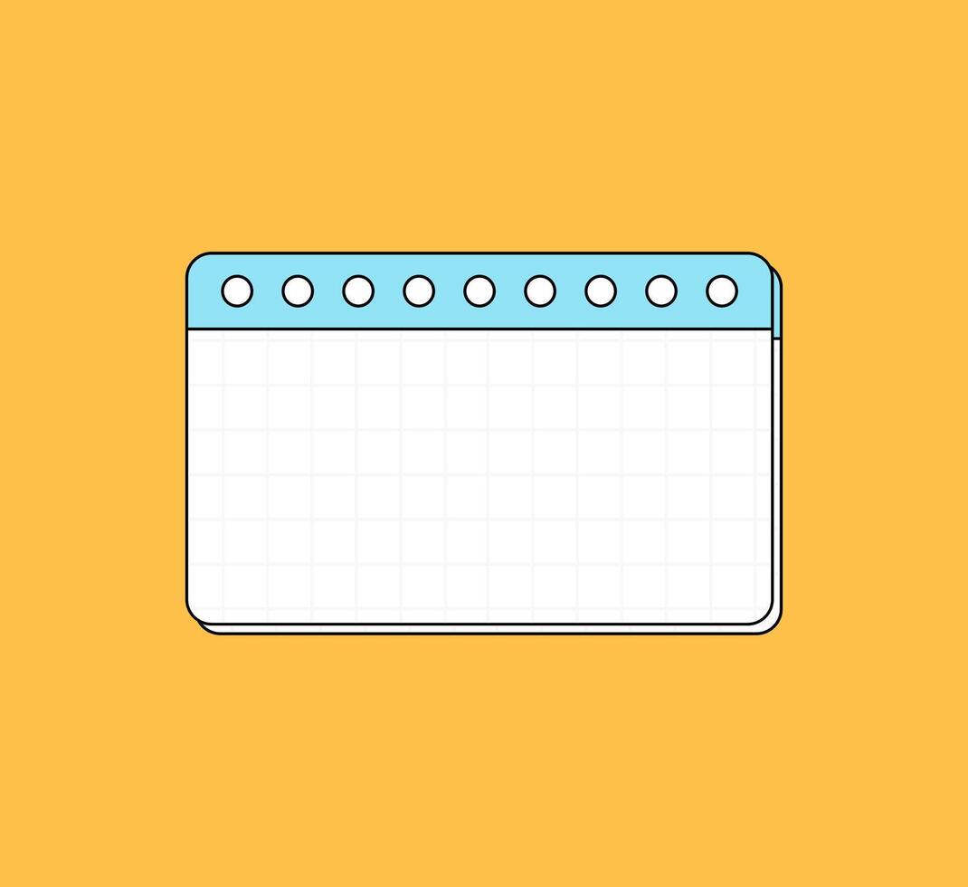 Colorful Grid Notepad with Binder Holes vector
