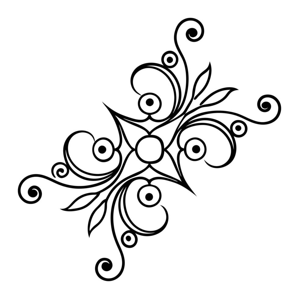 Ornate Floral Design Element for Decorative Use vector