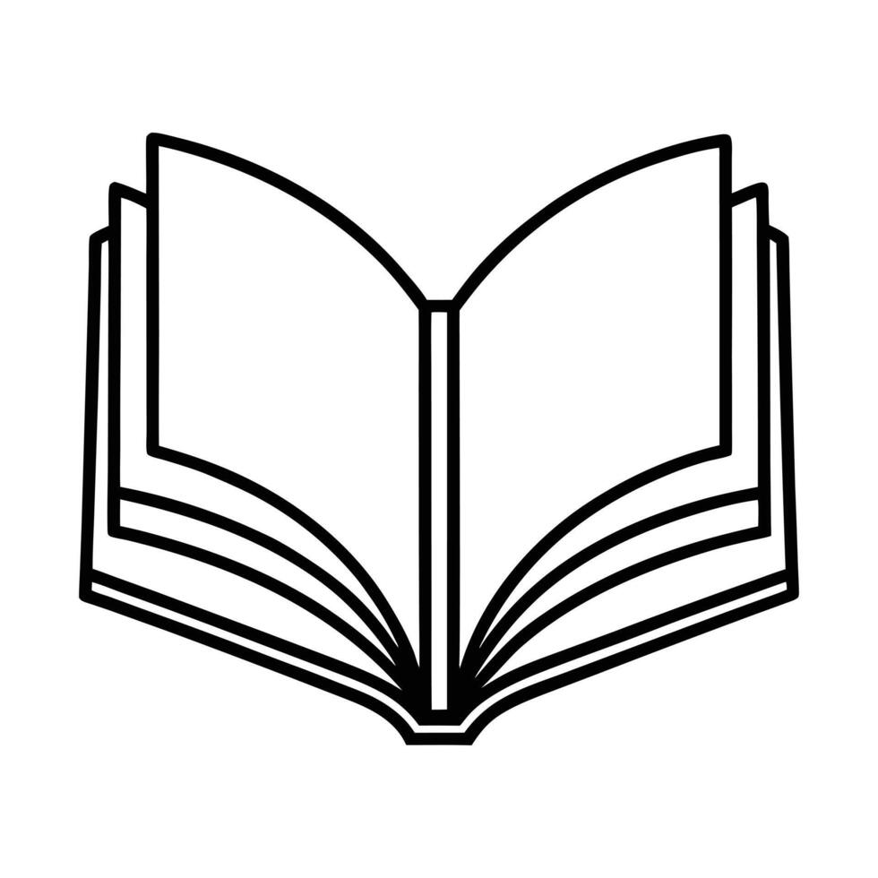 simple line drawing of an open book vector