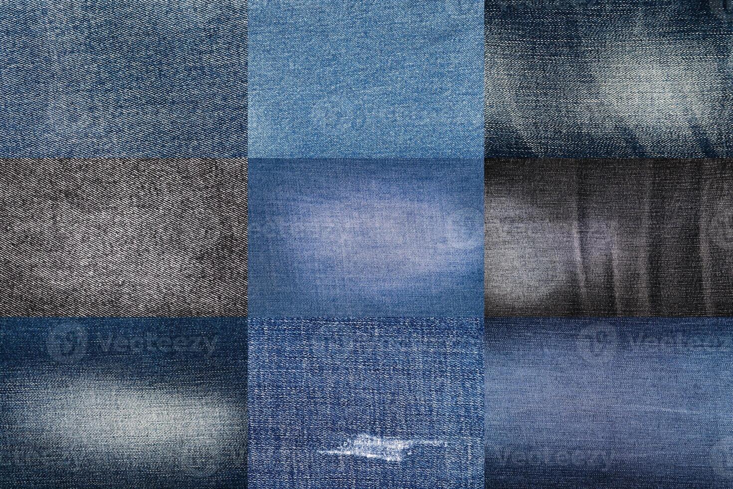 Set of denim with different colors background photo