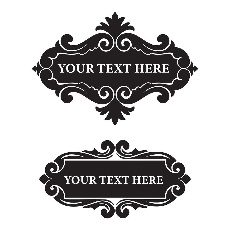 Black and white ornate frames vector