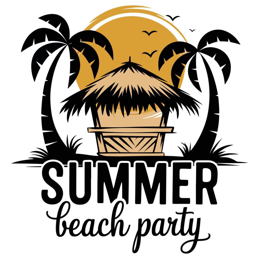 Summer beach party graphic design vector