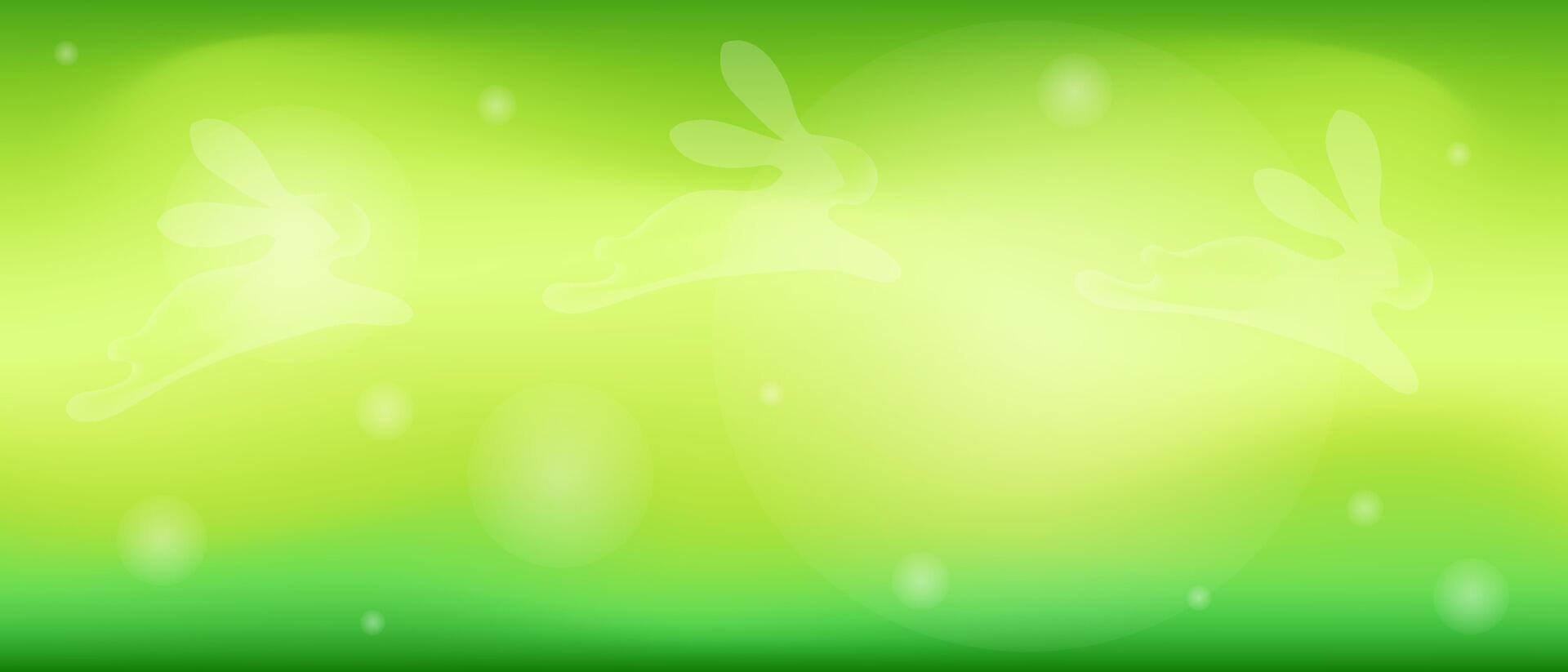 Abstract green horizontal web banner with sunbeams. Design layout for easter, hello spring, hello summer. Beautiful cute illustration. vector
