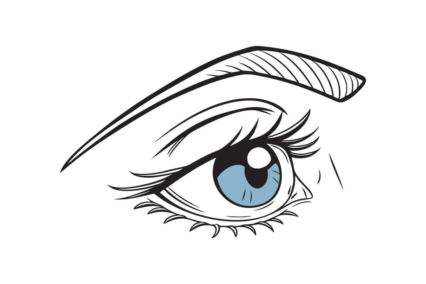 Blue eye silhouette artistic design illustration vector